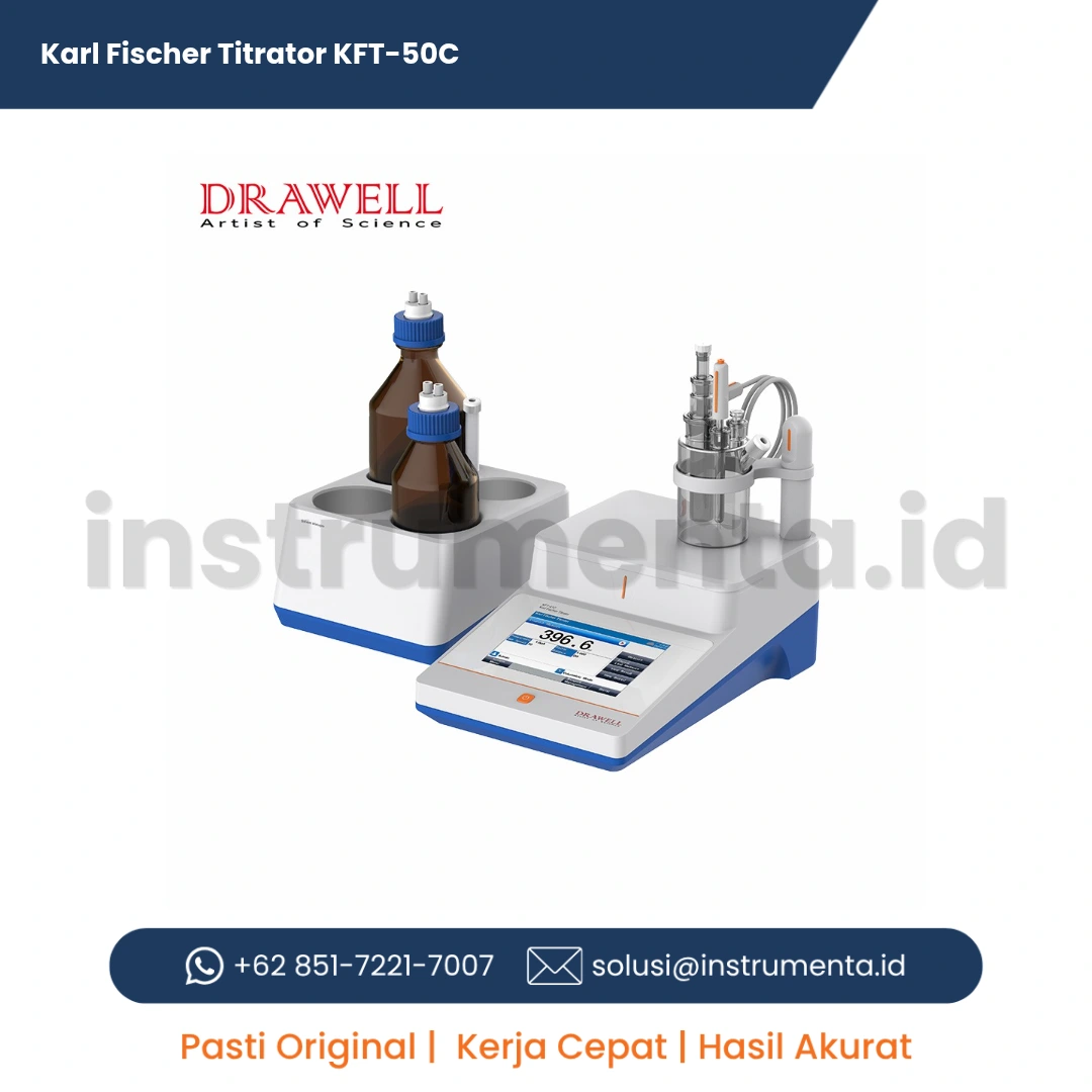 Official Supplier Karl Fischer Titrator KFT-50C | Alat Analisis Kadar Air Coulometric Jejak (Trace Moisture)